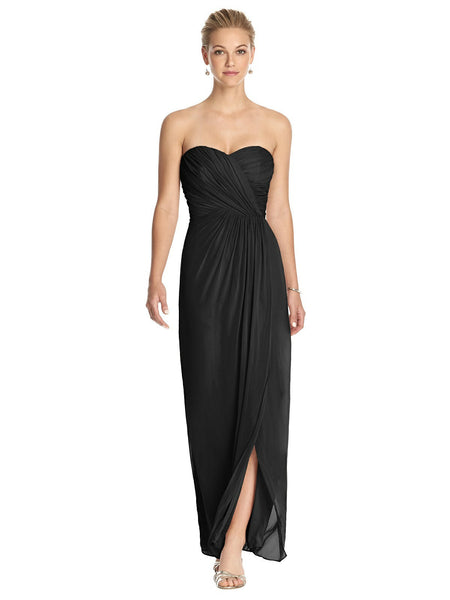 Strapless Draped Tube Maxi Dress