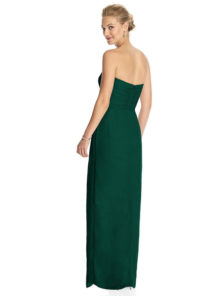 Strapless Draped Tube Maxi Dress