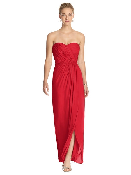 Strapless Draped Tube Maxi Dress