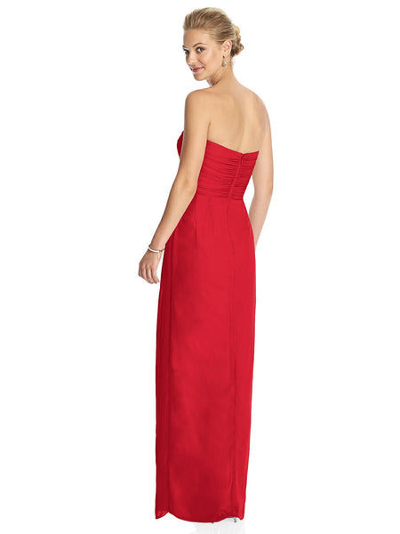 Strapless Draped Tube Maxi Dress