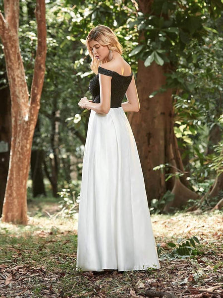 Glitter Effect Elegant Prom Dress