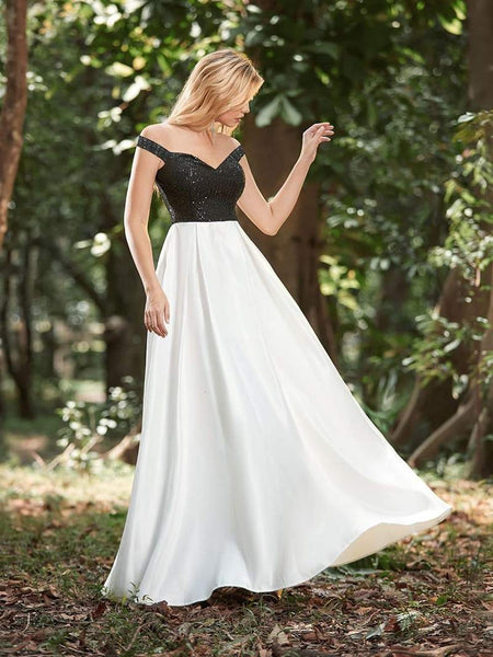 Glitter Effect Elegant Prom Dress