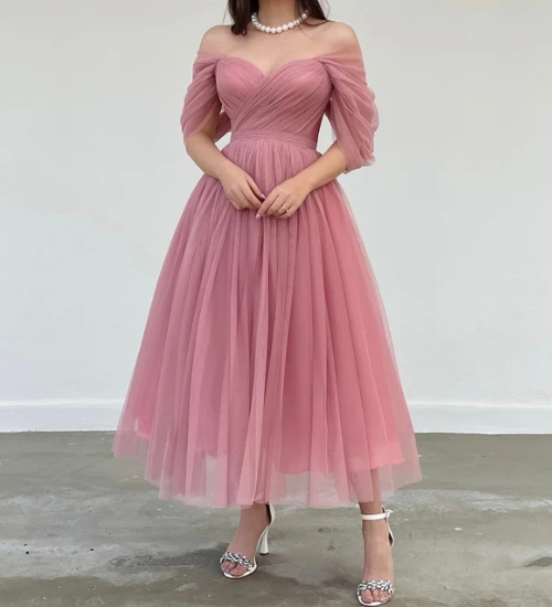 Onion Pink Ruched Midi Dress