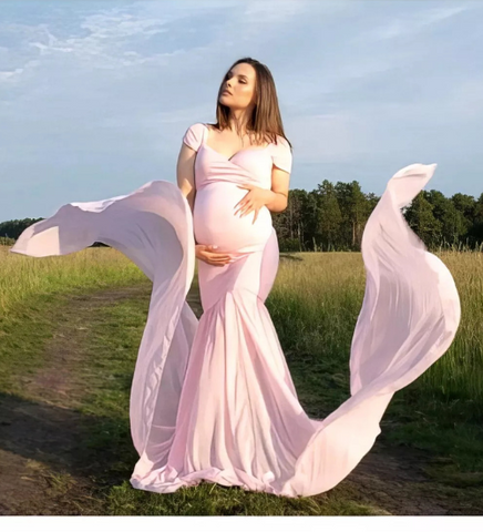 Pastel Pink Side Trail Photoshoot Gown