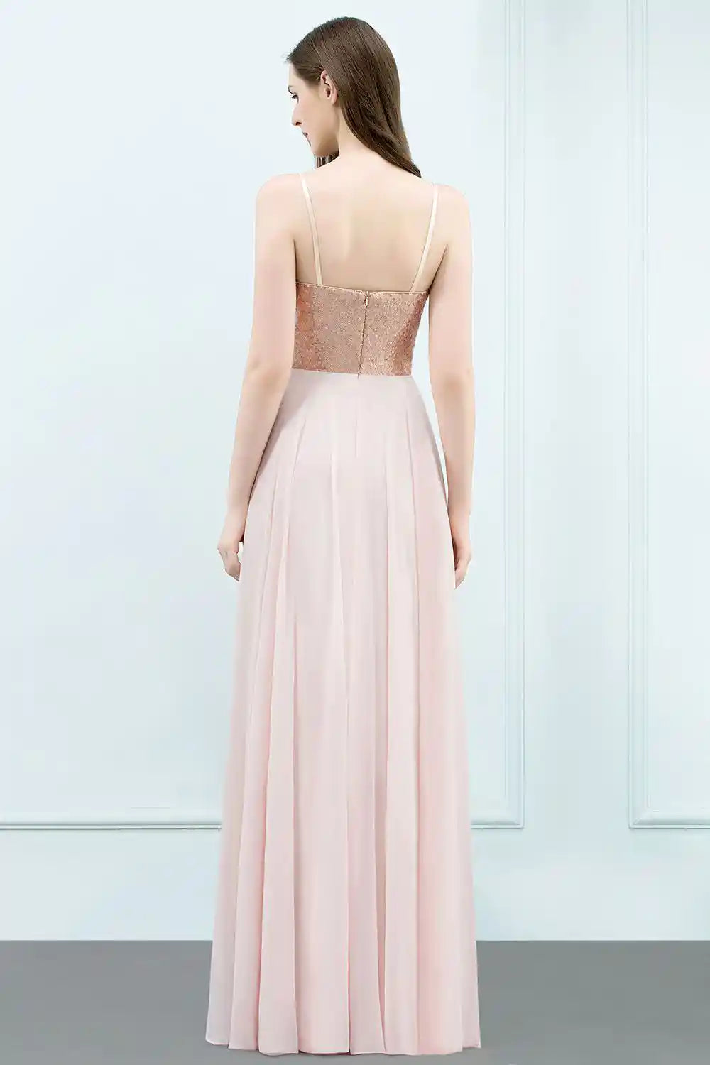 Sparkly Sequined Top Spaghetti Strap Dress