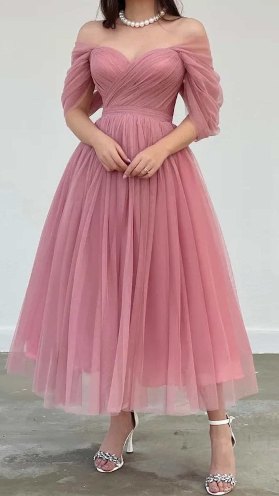 Onion Pink Ruched Midi Dress