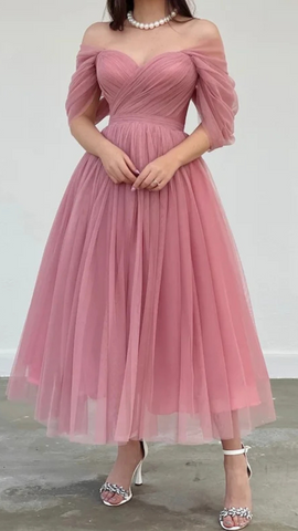 Onion Pink Ruched Midi Dress