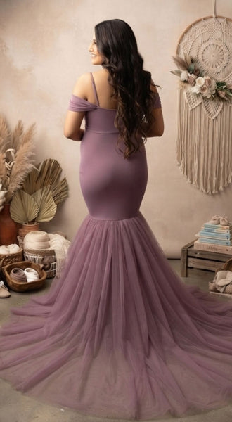 Graceful Off-Shoulder Sweetheart Maternity Gown