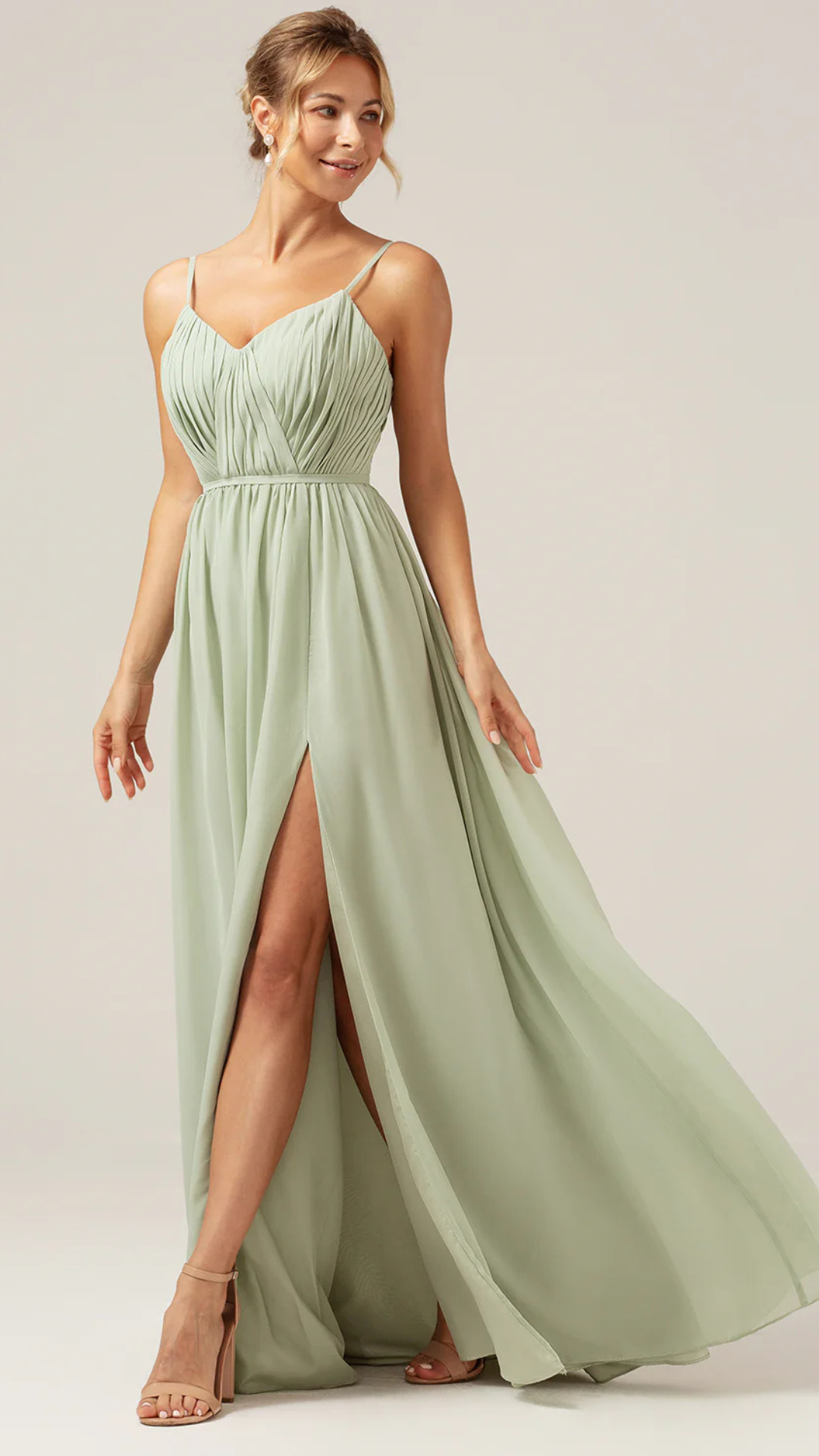Tie-Back V Neck Adjustable Maternity Gown