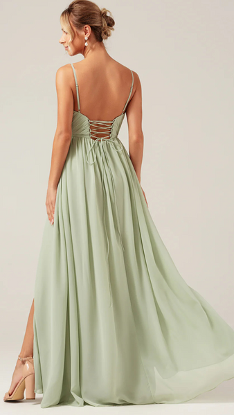 Tie-Back V Neck Adjustable Maternity Gown