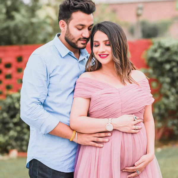 Dusty-Pink Princess baby Shower Gown