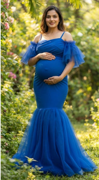 Royal Tulle Elegance Maternity Gown