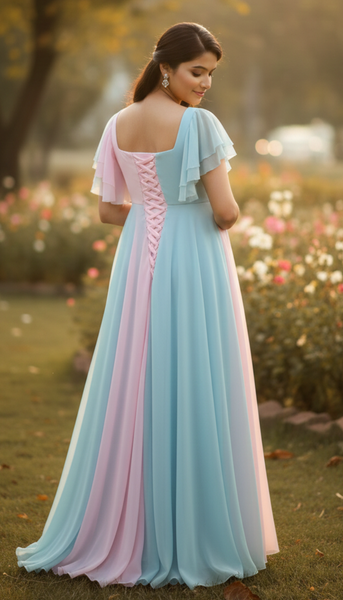 Pastel Color Block Babyshower Gown