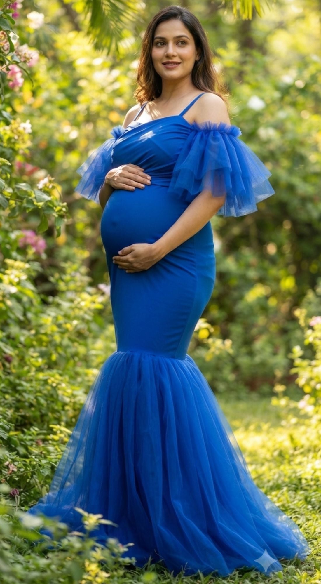 Royal Tulle Elegance Maternity Gown