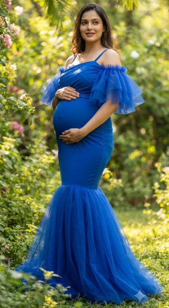 Royal Tulle Elegance Maternity Gown