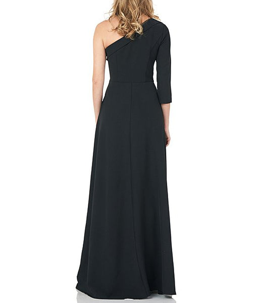 Black One Shoulder Walk Thru Jumpsuit Dress