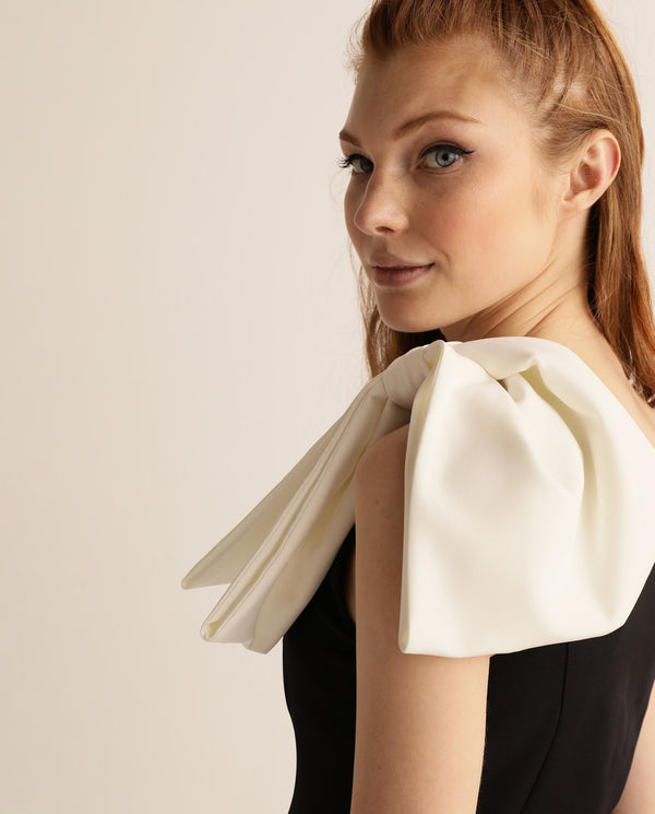 Black Dress With Bow One Shoulder