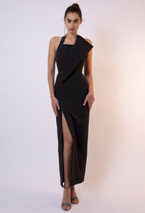 Black Cobra Halter Neck Maxi