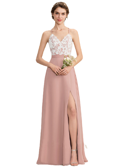 Dusty Pink Lace Detailing Strappy Backless Maxi