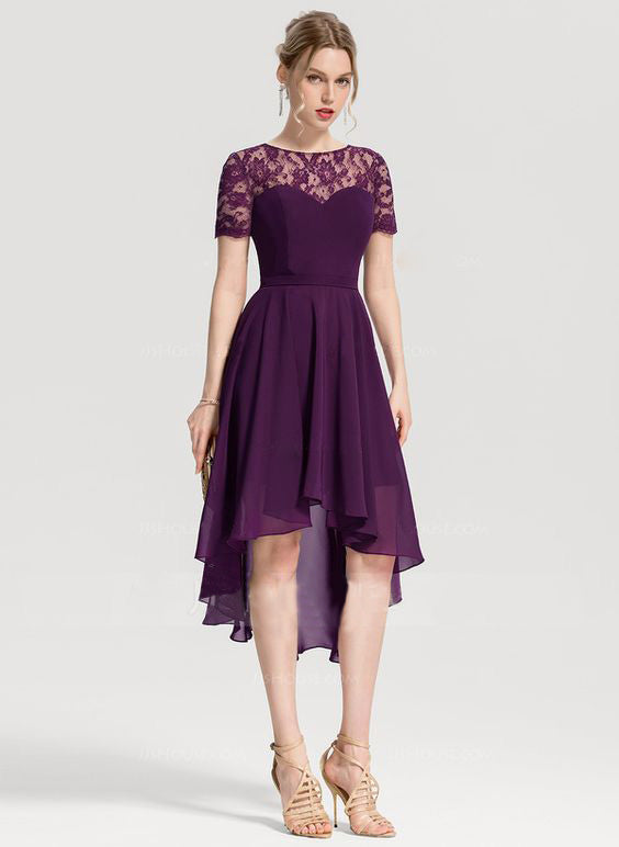 Deep Purple Sweetheart Neck Hi-Low Midi