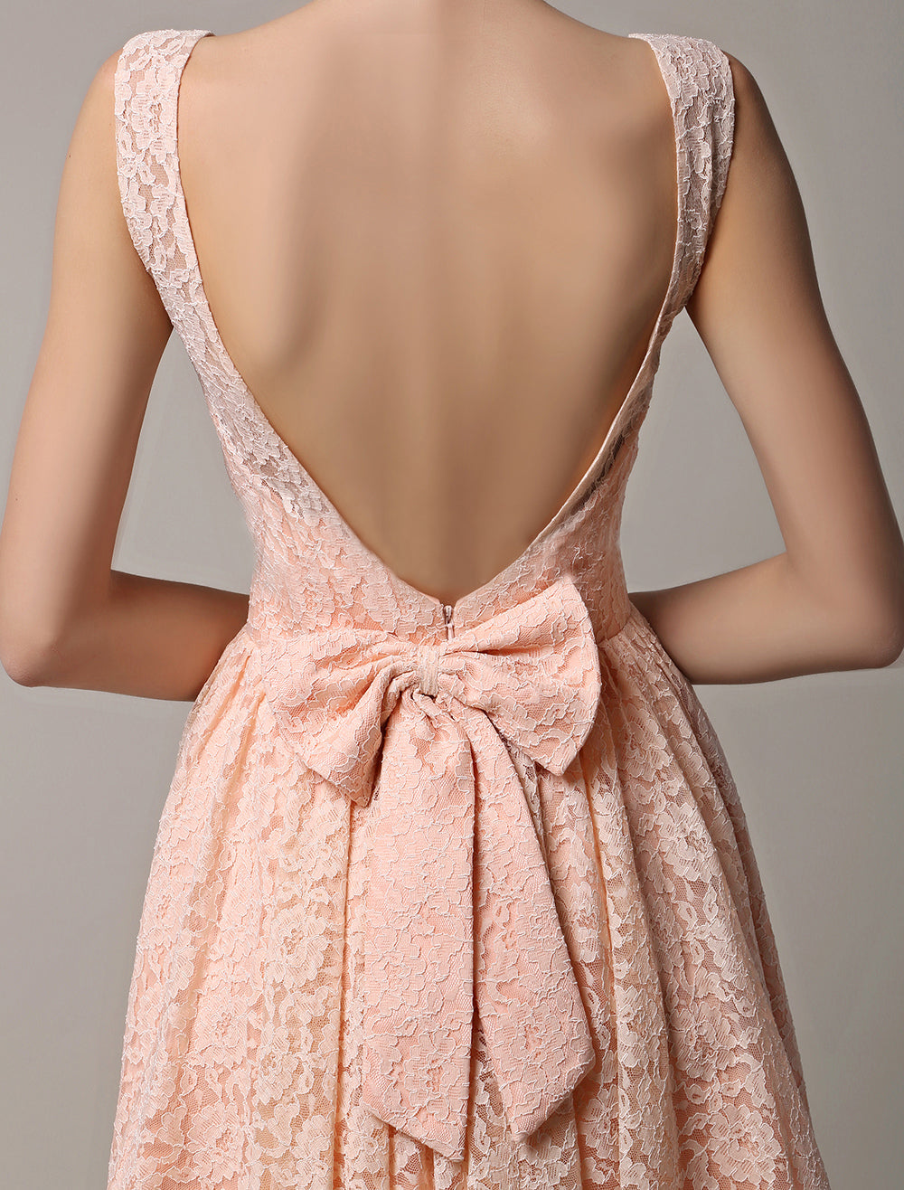 Peach Lace Skater Dress