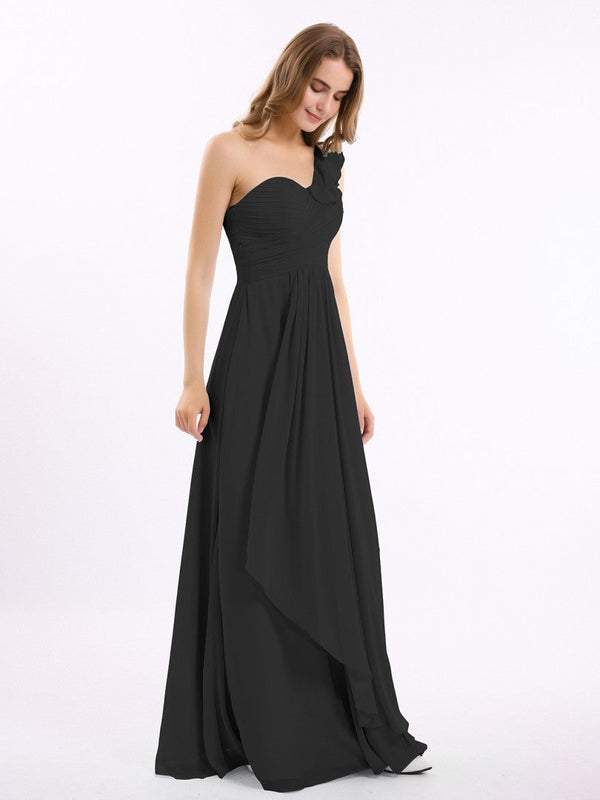 Hot Pink One Shoulder Ruffle Frill Hi-Low Maxi