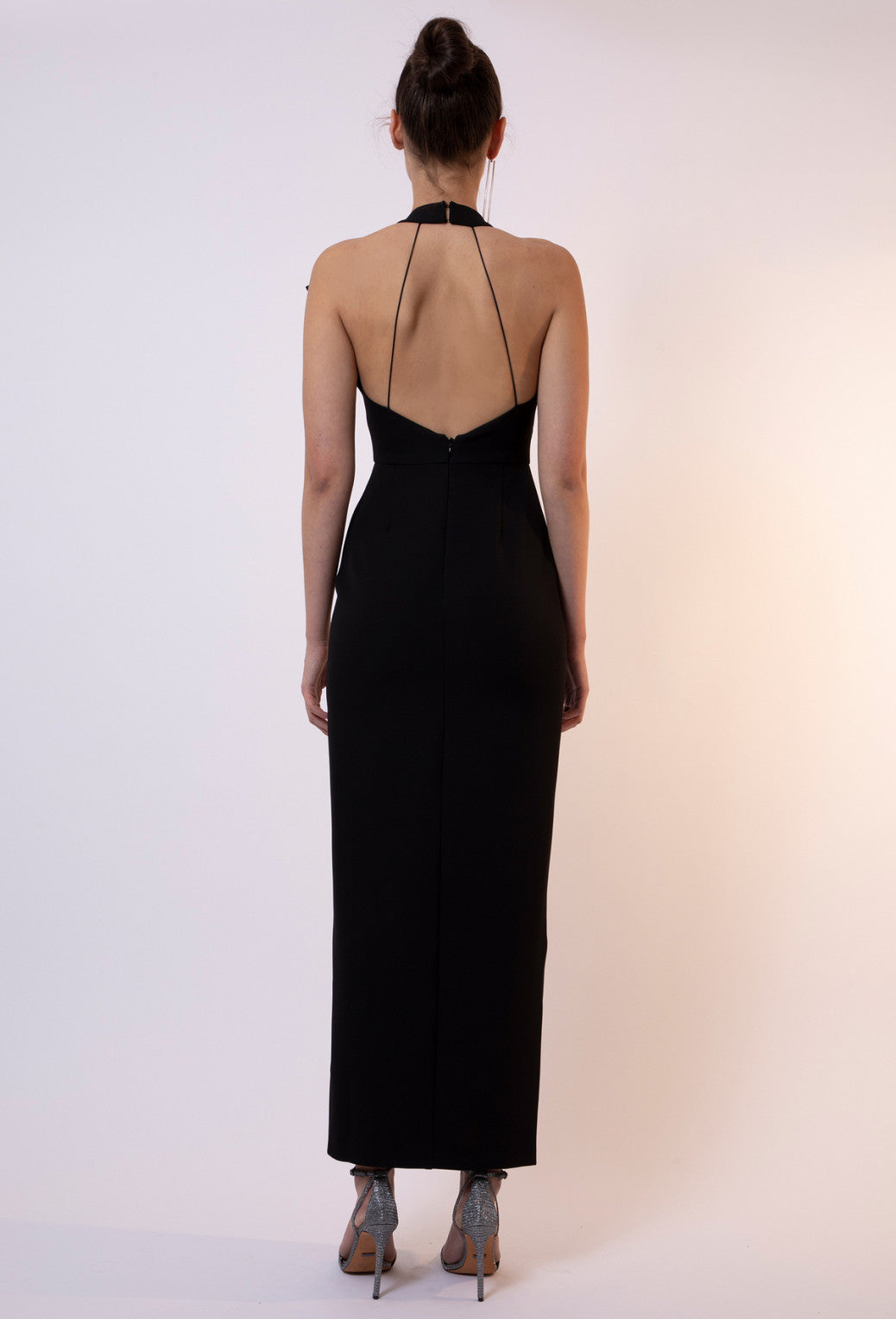 Black Cobra Halter Neck Maxi