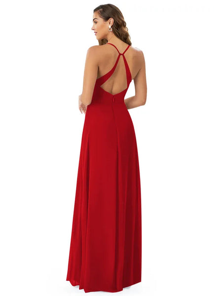 Maroon V Neck Pleated Cross Back Maxi