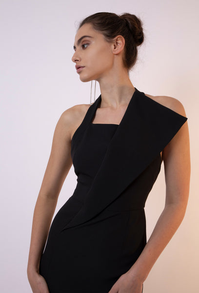 Black Cobra Halter Neck Maxi