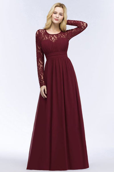 Maroon-Wine Full Sleeves Maxi