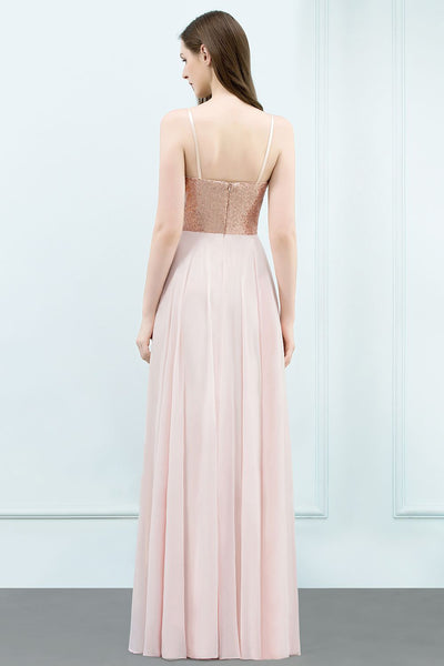 Sparkly Sequined Top Spaghetti Strap Dress