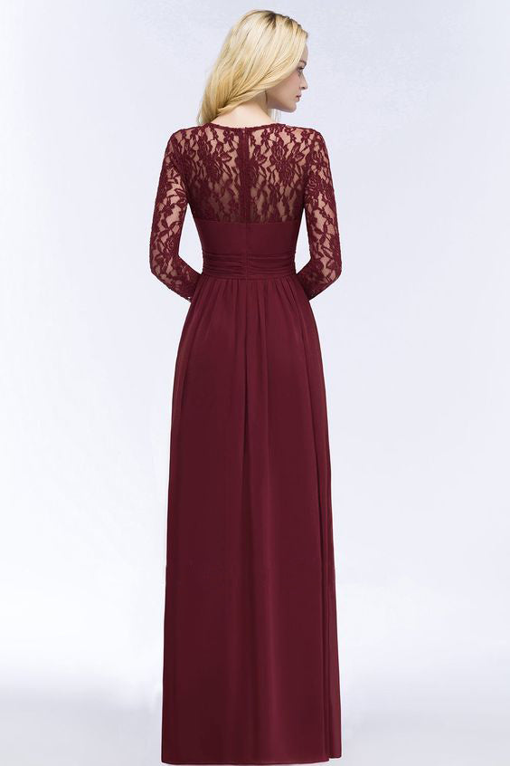 Maroon-Wine Full Sleeves Maxi