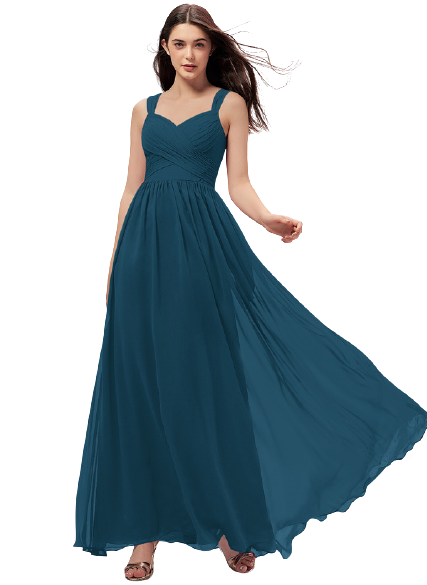 Teal Green Ruched Oval Back Cut Out Maxi