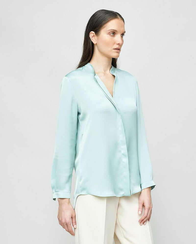Mint Blue Satin Shirt