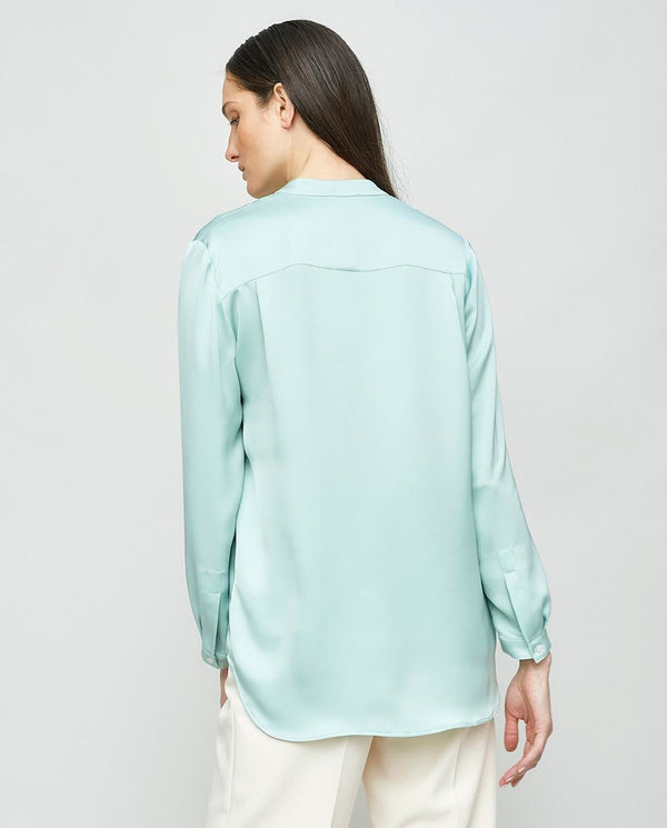 Mint Blue Satin Shirt