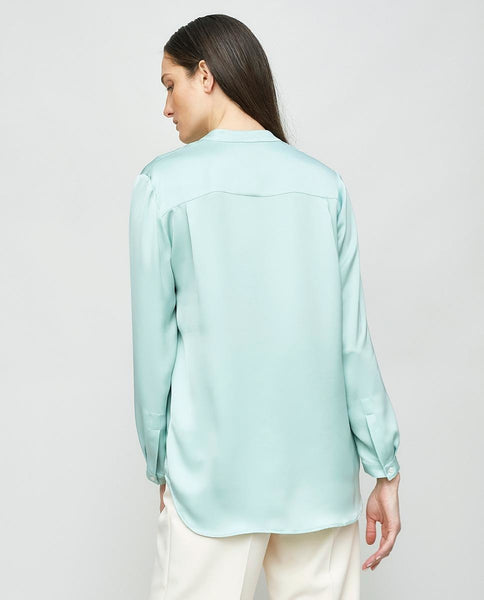 Mint Blue Satin Shirt
