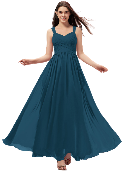 Teal Green Ruched Oval Back Cut Out Maxi