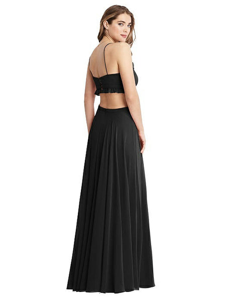 Black Side Cut-Out Spaghetti Strap Maxi