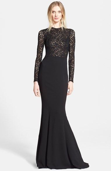 Naeem Khan Blue Lace Gown - Vivaldi Boutique