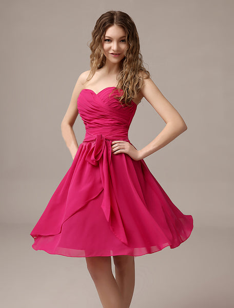 Fuchsia Pink Off-Shoulder Ruched Midi