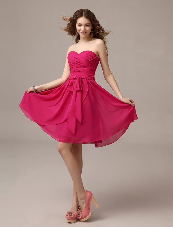 Fuchsia Pink Off-Shoulder Ruched Midi