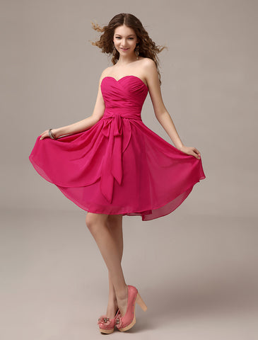Fuchsia Pink Off-Shoulder Ruched Midi