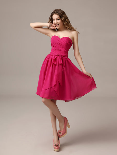 Fuchsia Pink Off-Shoulder Ruched Midi