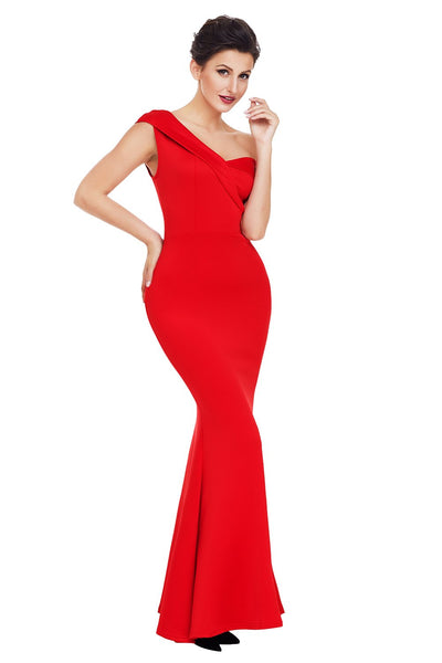 Red One-Shoulder Mermaid Gown