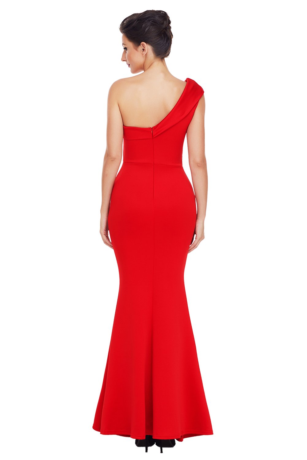 Red One-Shoulder Mermaid Gown
