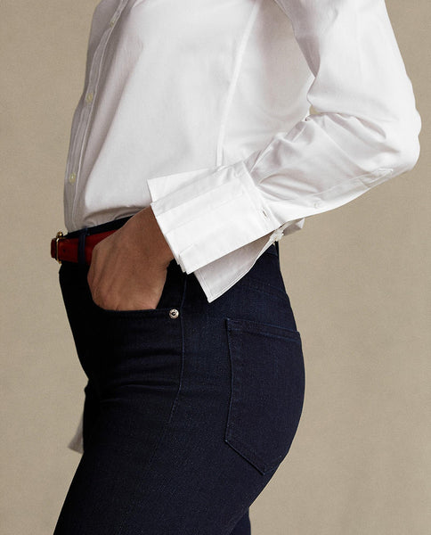 White Pleated Cuff & Collar Shirt