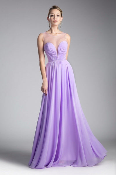 Ruched Sweetheart Mesh Back Flared Gown