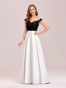 Glitter Effect Elegant Prom Dress