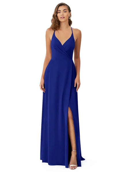 Maroon V Neck Pleated Cross Back Maxi