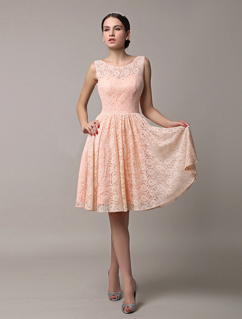 Peach Lace Skater Dress ShObO Peach Lace Skater Dress ShObO